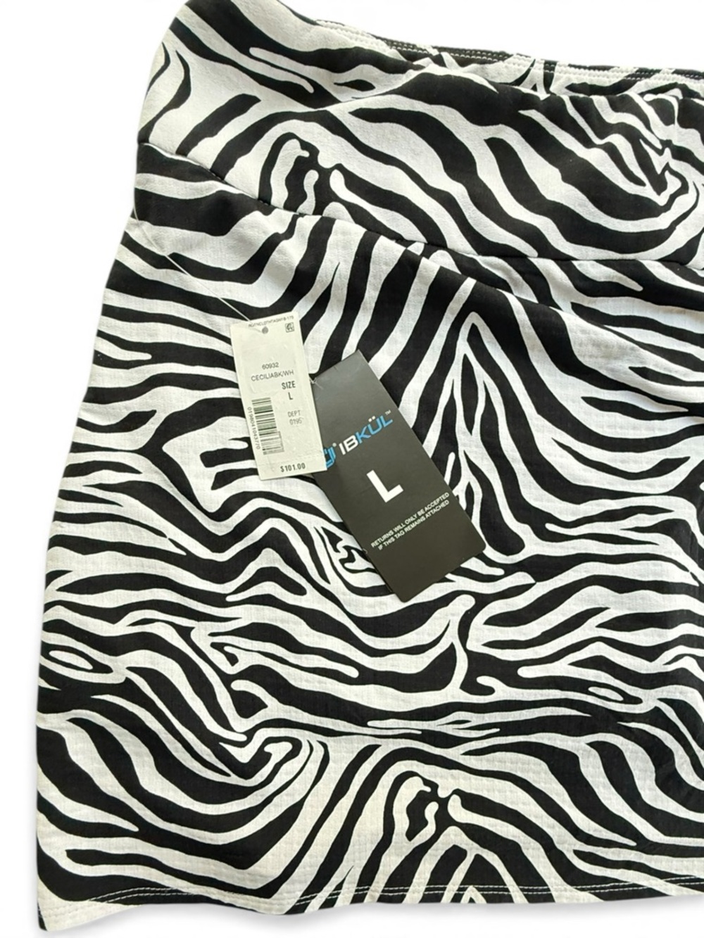 IBKUL Womens Cecilia Print Skort Black White Size L Golf Layered NWT - Picture 11 of 11